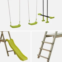 sweeek Altalene da giardino con scivolo, 6 posti