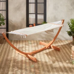 sweeek Amaca in legno con telo in cotone