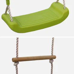 sweeek Area giochi altalene e scala di corda, 3 posti
