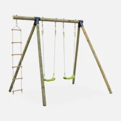 sweeek Area giochi altalene e scala di corda, 3 posti