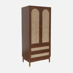 sweeek Armadio a due ante e due cassetti in legno