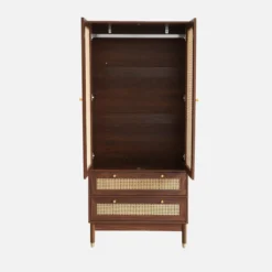 sweeek Armadio a due ante e due cassetti in legno