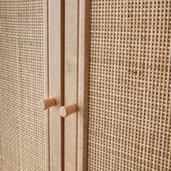 sweeek Armadio in canna ed effetto legno a 2 ante