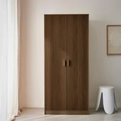 sweeek Armadio in legno 1 asta appendiabiti, 2 ante