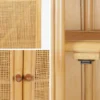 sweeek Armadio per bambini boho in rattan naturale e paglia di Vienna