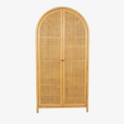 sweeek Armadio per bambini boho in rattan naturale e paglia di Vienna