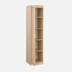 sweeek Armadio spogliatoio in legno e canna, 1 anta, 5 ripiani