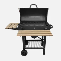 sweeek Barbecue a carbone e affumicatore con ruote, ripiani e copertura