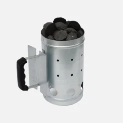sweeek Barbecue a carbone, griglia e affumicatore con ruote e ciminiera di accensione, Ø57cm