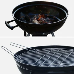 sweeek Barbecue a carbone, griglia e affumicatore con ruote e ciminiera di accensione, Ø57cm