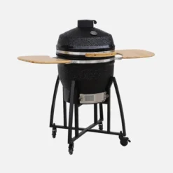 sweeek Barbecue a carbone, griglia e affumicatore, ceramica 54,5cm con ruote, ripiani e copertura