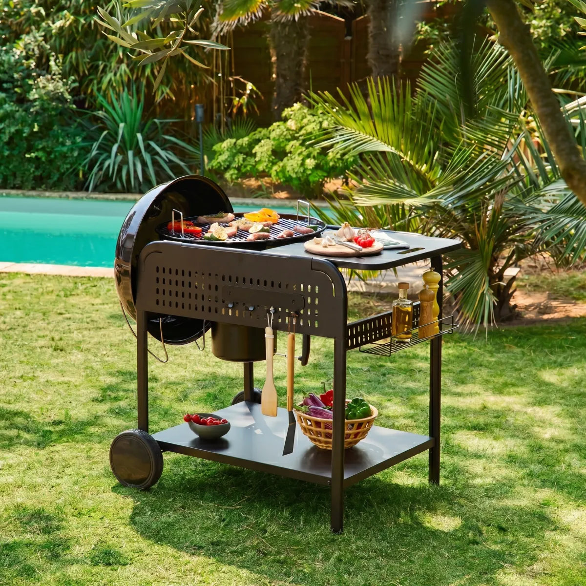 sweeek Barbecue a carbonella con carrello, Ø53cm