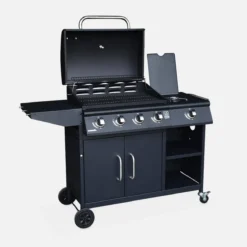 sweeek Barbecue a gas a 5 fuochi con 1 bruciatore laterale