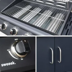 sweeek Barbecue a gas a 5 fuochi con 1 bruciatore laterale