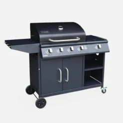 sweeek Barbecue a gas a 5 fuochi con 1 bruciatore laterale
