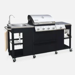 sweeek Barbecue a gas a 5 fuochi con 1 bruciatore laterale