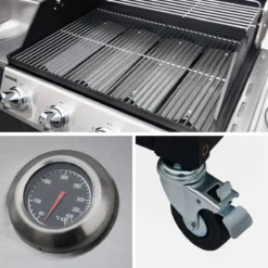 sweeek Barbecue a gas a 5 fuochi con 1 bruciatore laterale