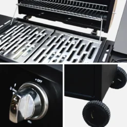 sweeek Barbecue a gas con 3 bruciatori e 1 bruciatore laterale