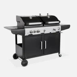 sweeek Barbecue combinato a gas e carbonella con fuoco laterale