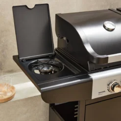 sweeek Barbecue combinato a gas e carbonella con fuoco laterale