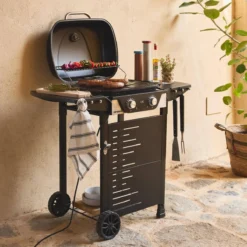 sweeek Barbecue elettrico 2 bruciatori, acciaio smaltato 2300W