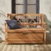 sweeek Baule da giardino in legno con rotelle, 110L