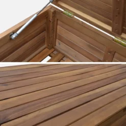 sweeek Baule da giardino in legno con rotelle, 110L