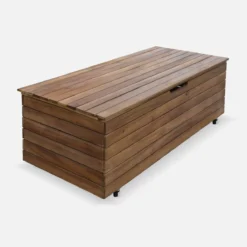 sweeek Baule da giardino in legno con rotelle, 110L