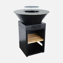 sweeek Braciere barbecue con vano portalegna e coperchio, Ø81,5cm