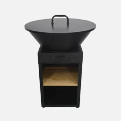 sweeek Braciere barbecue con vano portalegna e coperchio, Ø81,5cm