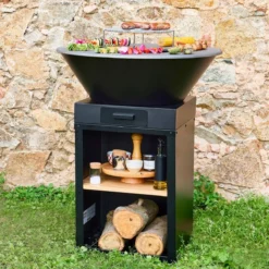 sweeek Braciere barbecue con vano portalegna, Ø81,5cm
