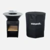 sweeek Braciere barbecue con vano portalegna e copertura, Ø81,5cm