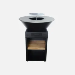sweeek Braciere barbecue con vano portalegna e copertura, Ø81,5cm