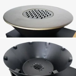 sweeek Braciere barbecue su carrello con vano portaoggetti e coperchio, Ø80cm