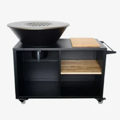 sweeek Braciere barbecue su carrello con vano portaoggetti e coperchio, Ø80cm