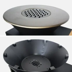 sweeek Braciere barbecue su carrello con vano portaoggetti, coperchio e utensili, Ø80cm