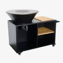 sweeek Braciere barbecue su carrello con vano portaoggetti, Ø80cm
