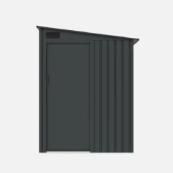 sweeek Capanno da giardino addossabile in acciaio 2,91m² con porta scorrevole e kit di ancoraggio