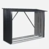 sweeek Capannone da giardino in acciaio zincato per legna, 80x215x155cm