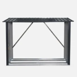 sweeek Capannone da giardino in acciaio zincato per legna, 80x215x155cm