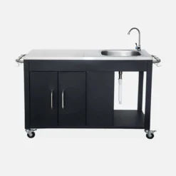 sweeek Carrello da cucina da esterno in acciaio