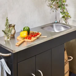 sweeek Carrello da cucina da esterno in acciaio