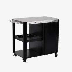 sweeek Carrello da cucina da esterno in acciaio con tavolino pieghevole, 94.5cm