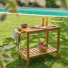 sweeek Carrello da cucina da esterno in legno di abete, 95cm