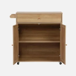 sweeek Carrello da cucina decorato in legno con 1 cassetto, 80cm