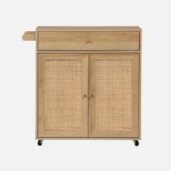 sweeek Carrello da cucina decorato in legno con 1 cassetto, 80cm