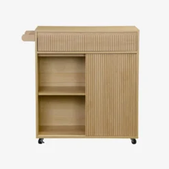 sweeek Carrello da cucina in legno decorato con 1 cassetto, 80cm