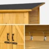 sweeek Casetta da giardino in legno d'abete e 4 vani portaoggetti, 140cm