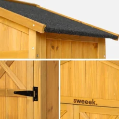 sweeek Casetta da giardino in legno d'abete e 6 vani portaoggetti, 105cm