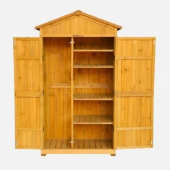 sweeek Casetta da giardino in legno d'abete e 6 vani portaoggetti, 105cm